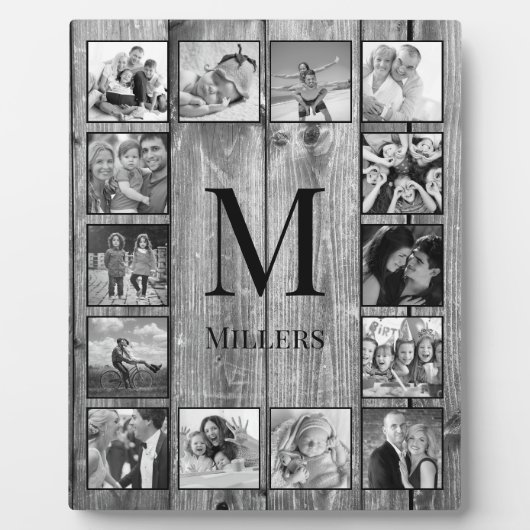 Creëer Uw aangepaste fotocollage Rustic Farmhouse Fotoplaat (Voorkant)