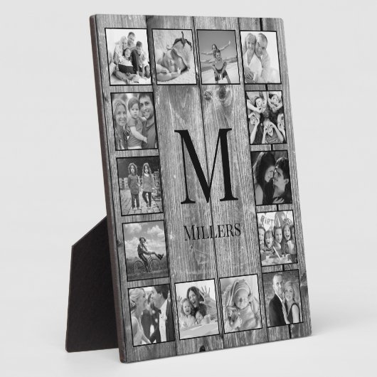 Creëer Uw aangepaste fotocollage Rustic Farmhouse Fotoplaat (Zijkant)