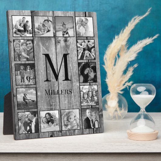 Creëer Uw aangepaste fotocollage Rustic Farmhouse Fotoplaat (Zijkant)