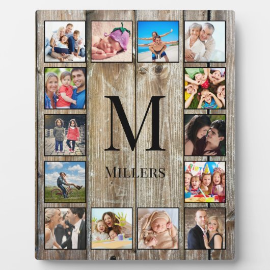 Creëer Uw aangepaste fotocollage Rustic Farmhouse Fotoplaat (Voorkant)