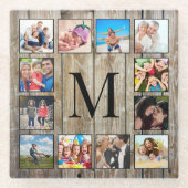 Creëer Uw aangepaste fotocollage Rustic Farmhouse Glazen Onderzetter (Voorkant)