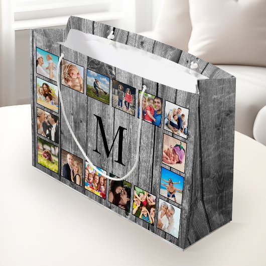 Creëer Uw aangepaste fotocollage Rustic Farmhouse Groot Cadeauzakje