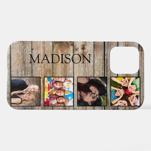 Creëer Uw aangepaste fotocollage Rustic Farmhouse iPhone Hoesje (Achterkant horizontaal)