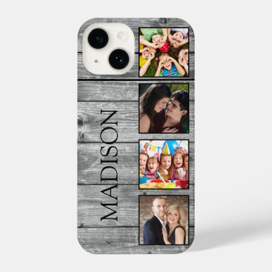 Creëer Uw aangepaste fotocollage Rustic Farmhouse iPhone Hoesje (Achterkant)