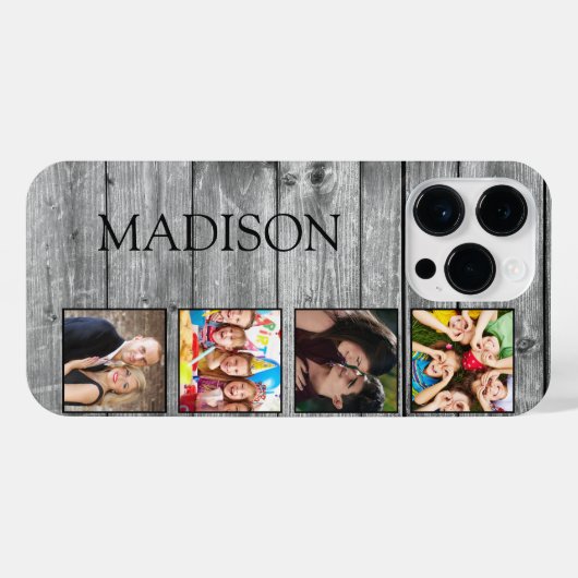 Creëer Uw aangepaste fotocollage Rustic Farmhouse iPhone Hoesje (Achterkant horizontaal)