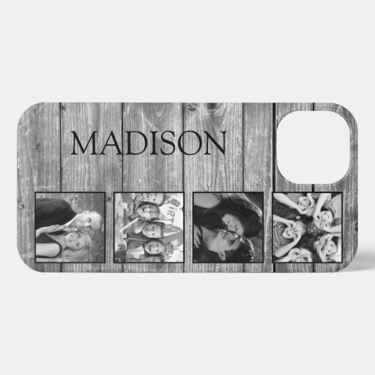 Creëer Uw aangepaste fotocollage Rustic Farmhouse iPhone Hoesje (Achterkant horizontaal)