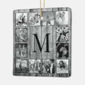 Creëer Uw aangepaste fotocollage Rustic Farmhouse Keramisch Ornament (Links)