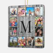 Creëer Uw aangepaste fotocollage Rustic Farmhouse Keramisch Ornament (Links)