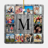 Creëer Uw aangepaste fotocollage Rustic Farmhouse Keramisch Ornament (Achterkant)