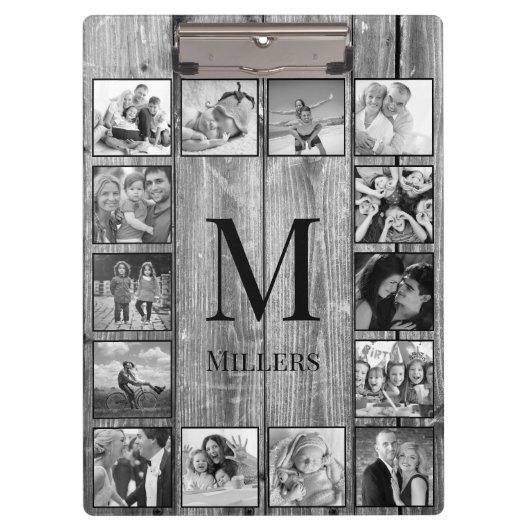 Creëer Uw aangepaste fotocollage Rustic Farmhouse Klembord (Voorkant)