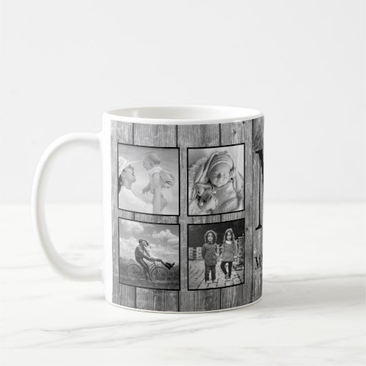 Creëer Uw aangepaste fotocollage Rustic Farmhouse Koffiemok (Links)
