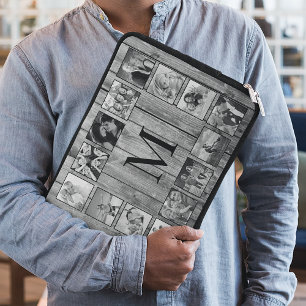 Creëer Uw aangepaste fotocollage Rustic Farmhouse Laptop Sleeve