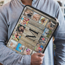 Creëer Uw aangepaste fotocollage Rustic Farmhouse Laptop Sleeve