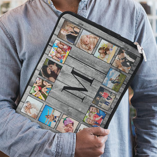 Creëer Uw aangepaste fotocollage Rustic Farmhouse Laptop Sleeve