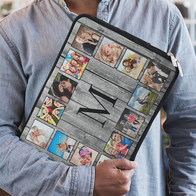 Creëer Uw aangepaste fotocollage Rustic Farmhouse Laptop Sleeve (Creator heeft geüpload)