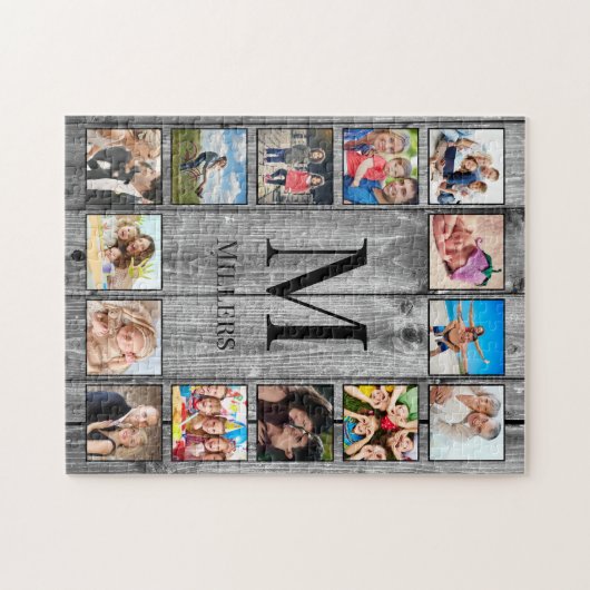 Creëer Uw aangepaste fotocollage Rustic Farmhouse Legpuzzel (Horizontaal)