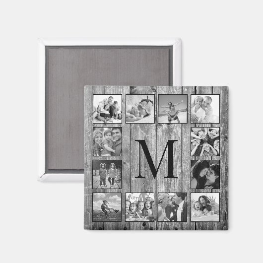 Creëer Uw aangepaste fotocollage Rustic Farmhouse Magneet (Voorkant / Achterkant)
