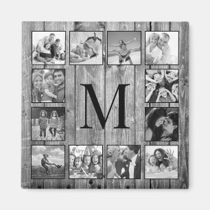Creëer Uw aangepaste fotocollage Rustic Farmhouse Magneet