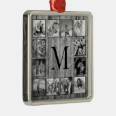 Creëer Uw aangepaste fotocollage Rustic Farmhouse Metalen Ornament (Rechts)