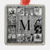 Creëer Uw aangepaste fotocollage Rustic Farmhouse Metalen Ornament (Voorkant)