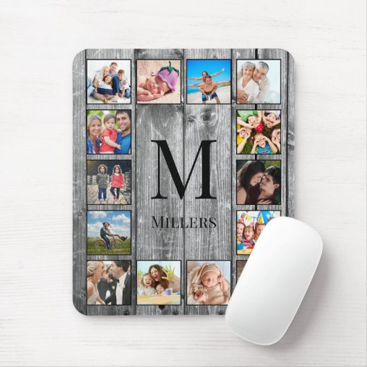 Creëer Uw aangepaste fotocollage Rustic Farmhouse Muismat (Met muis)