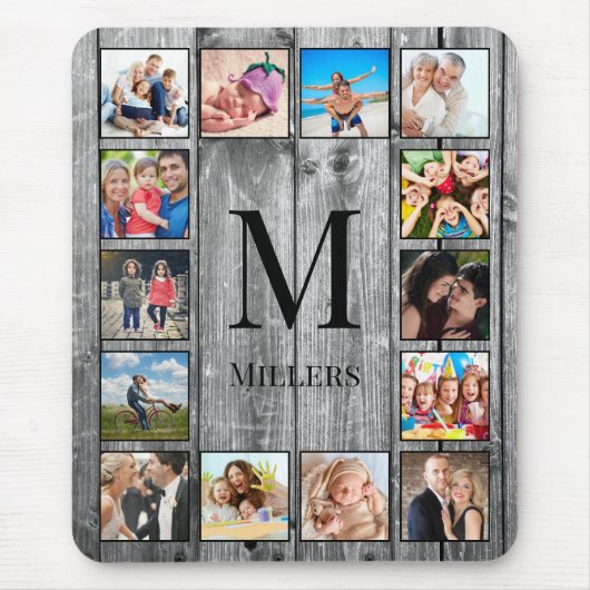 Creëer Uw aangepaste fotocollage Rustic Farmhouse Muismat (Voorkant)