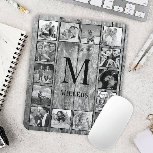 Creëer Uw aangepaste fotocollage Rustic Farmhouse Muismat