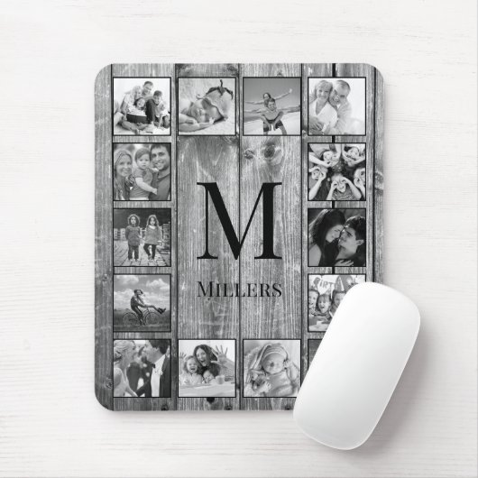 Creëer Uw aangepaste fotocollage Rustic Farmhouse Muismat (Met muis)