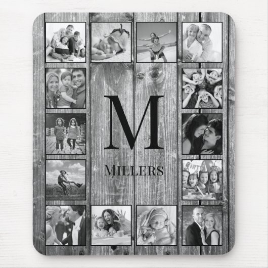 Creëer Uw aangepaste fotocollage Rustic Farmhouse Muismat (Voorkant)