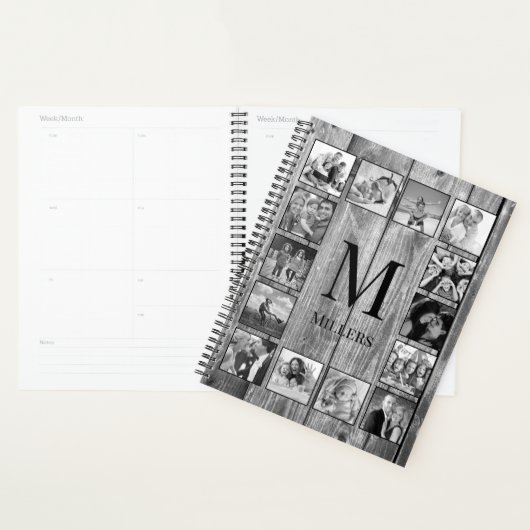 Creëer Uw aangepaste fotocollage Rustic Farmhouse Planner (Display)
