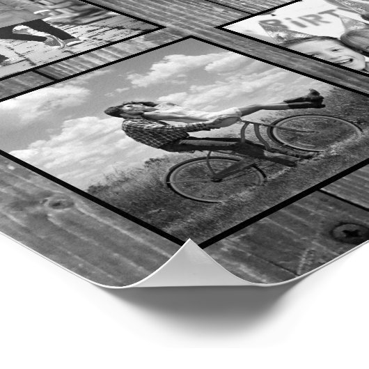 Creëer Uw aangepaste fotocollage Rustic Farmhouse Poster (Hoek)