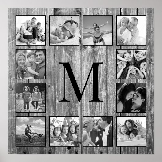 Creëer Uw aangepaste fotocollage Rustic Farmhouse Poster (Voorkant)