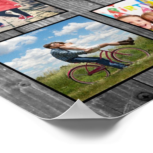 Creëer Uw aangepaste fotocollage Rustic Farmhouse Poster (Hoek)