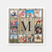 Creëer Uw aangepaste fotocollage Rustic Farmhouse Servet (Voorkant)