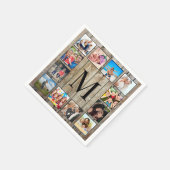 Creëer Uw aangepaste fotocollage Rustic Farmhouse Servet (Hoek)
