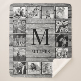 Creëer Uw aangepaste fotocollage Rustic Farmhouse Sherpa Deken