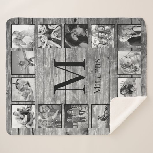 Creëer Uw aangepaste fotocollage Rustic Farmhouse Sherpa Deken (Voorkant (horizontaal))