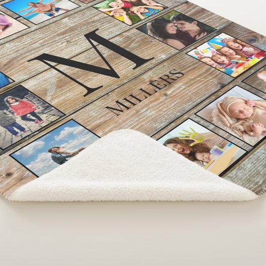 Creëer Uw aangepaste fotocollage Rustic Farmhouse Sherpa Deken (3/4)