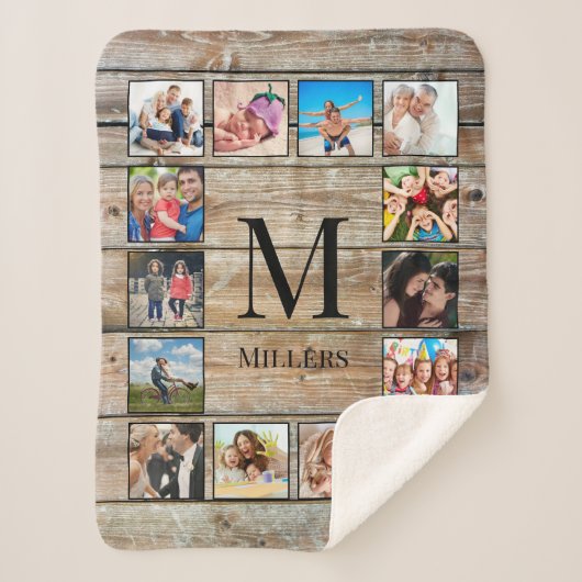 Creëer Uw aangepaste fotocollage Rustic Farmhouse Sherpa Deken (Voorkant)