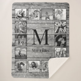Creëer Uw aangepaste fotocollage Rustic Farmhouse Sherpa Deken