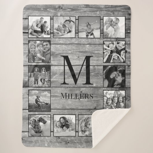 Creëer Uw aangepaste fotocollage Rustic Farmhouse Sherpa Deken (Voorkant)
