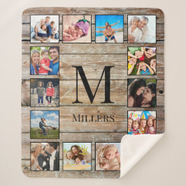 Creëer Uw aangepaste fotocollage Rustic Farmhouse Sherpa Deken