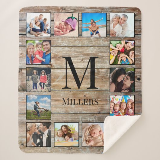 Creëer Uw aangepaste fotocollage Rustic Farmhouse Sherpa Deken (Voorkant)