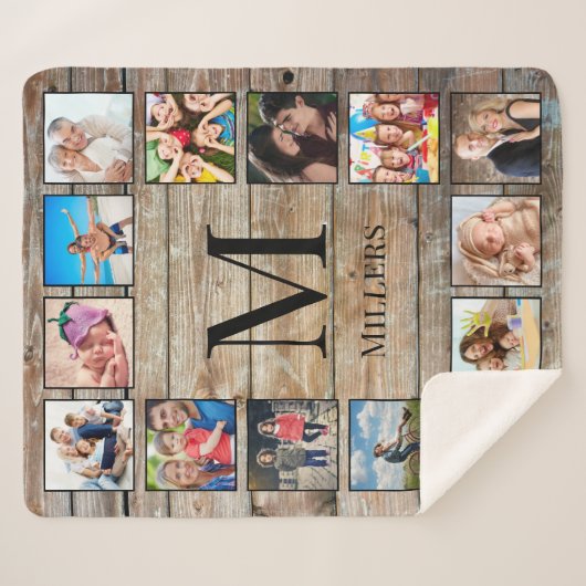 Creëer Uw aangepaste fotocollage Rustic Farmhouse Sherpa Deken (Voorkant (horizontaal))