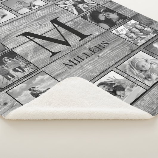 Creëer Uw aangepaste fotocollage Rustic Farmhouse Sherpa Deken (3/4)