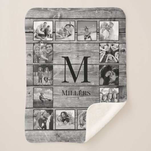 Creëer Uw aangepaste fotocollage Rustic Farmhouse Sherpa Deken (Voorkant)