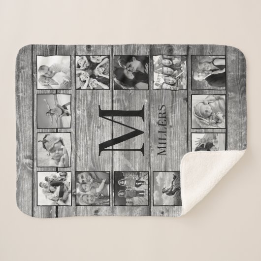 Creëer Uw aangepaste fotocollage Rustic Farmhouse Sherpa Deken (Voorkant (horizontaal))
