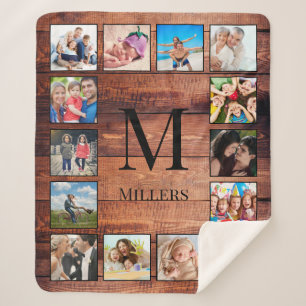 Creëer Uw aangepaste fotocollage Rustic Farmhouse Sherpa Deken