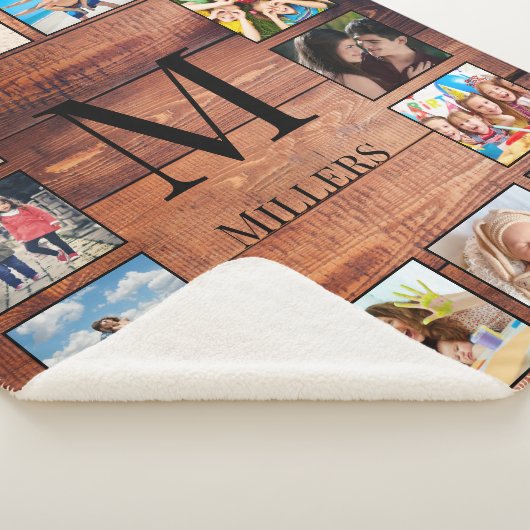 Creëer Uw aangepaste fotocollage Rustic Farmhouse Sherpa Deken (3/4)