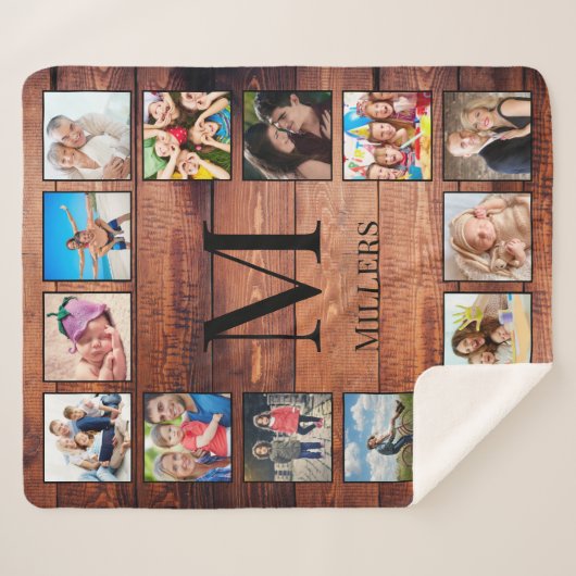 Creëer Uw aangepaste fotocollage Rustic Farmhouse Sherpa Deken (Voorkant (horizontaal))